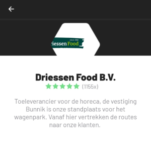Screenshot van de app waarin de ranking van een opdrachtgever zichtbaar is ter ondersteuning van het artikel het verschil tussen review en rating.